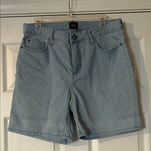 Lee Women's Light Blue Pinstripe Shorts